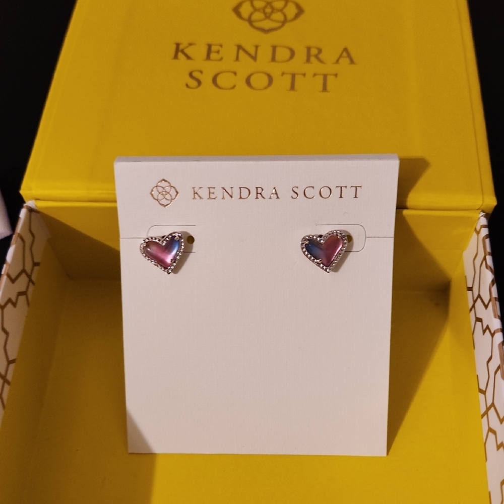 Kendra Scott Colorful Heart Stud Earrings
